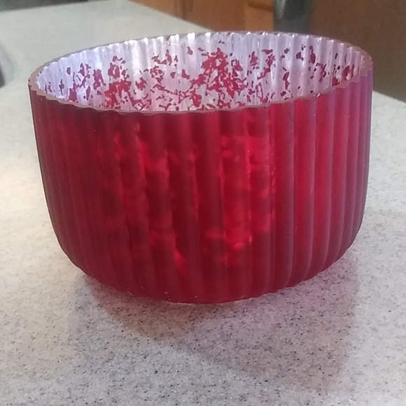 Kohl's Accents Frosted Red Hurricane Candle Holder Poshmark